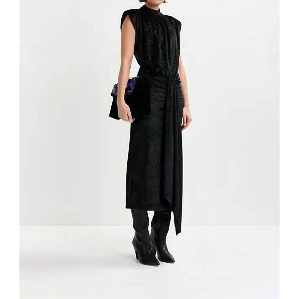 NEW ESSENTIEL ANTWERP inche stretch midi dress in black